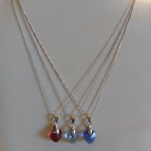 3 Heart Children Necklace 925 SS